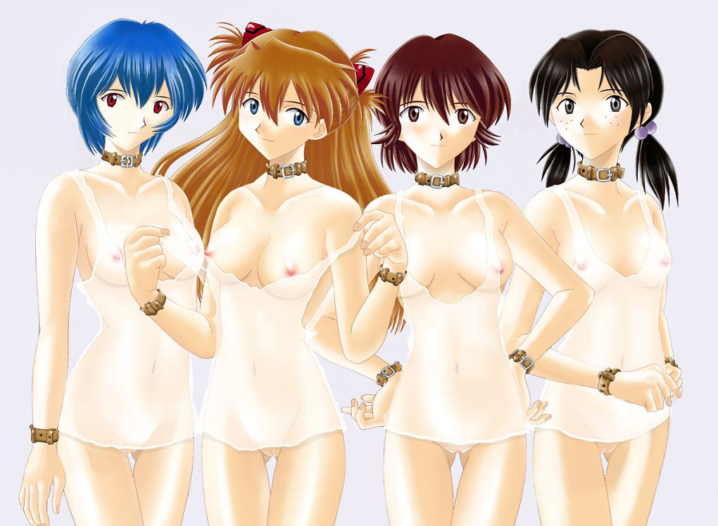 :| alternate_costume artist_request ass_visible_through_thighs ayanami_rei bangs bare_shoulders black_hair blue_eyes blue_hair breasts brown_eyes brown_hair buckle center_opening chemise cleavage clenched_hand closed_mouth collar collarbone covered_navel cowboy_shot expressionless flipped_hair freckles grey_eyes hair_between_eyes hair_bobbles hair_ornament hand_on_hip hands_on_hips horaki_hikari kirishima_mana light_smile lineup lingerie long_hair looking_at_viewer low_twintails medium_breasts multiple_girls neon_genesis_evangelion neon_genesis_evangelion:_iron_maiden nipple_slip nipples no_bra no_panties parted_bangs pulled_by_self pussy red_eyes see-through short_hair short_twintails simple_background skinny small_breasts smile souryuu_asuka_langley standing strap_pull thigh_gap twintails two_side_up uncensored underwear underwear_only undressing white_background wrist_straps
