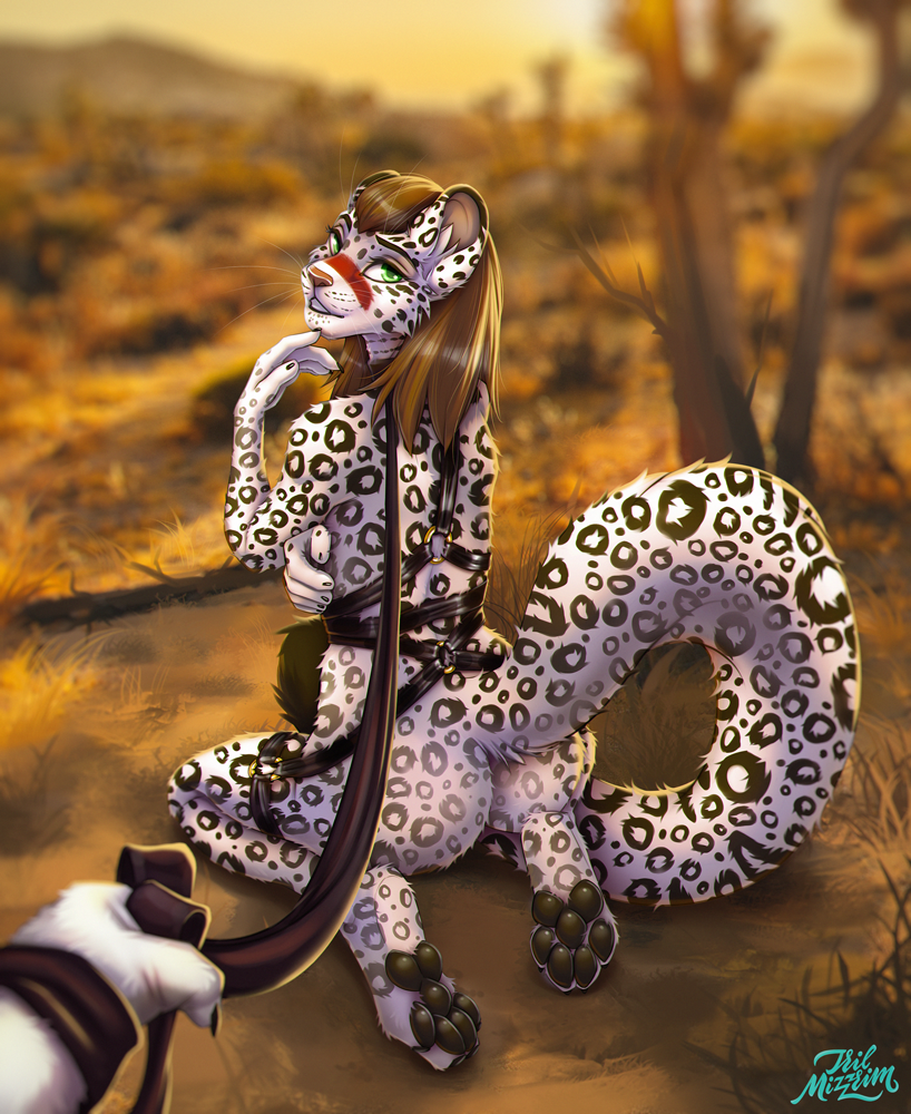 2022 4_toes 5_fingers anthro breasts digital_media_(artwork) feet felid female fingers first_person_view kneeling leopard looking_at_viewer mammal nude pantherine solo toes tril-mizzrim