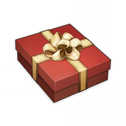 artist_request box commentary container english_commentary game_cg genshin_impact gift gift_bow gift_box gift_wrapping item item_focus lowres no_humans official_art red_theme ribbon still_life third-party_source transparent_background