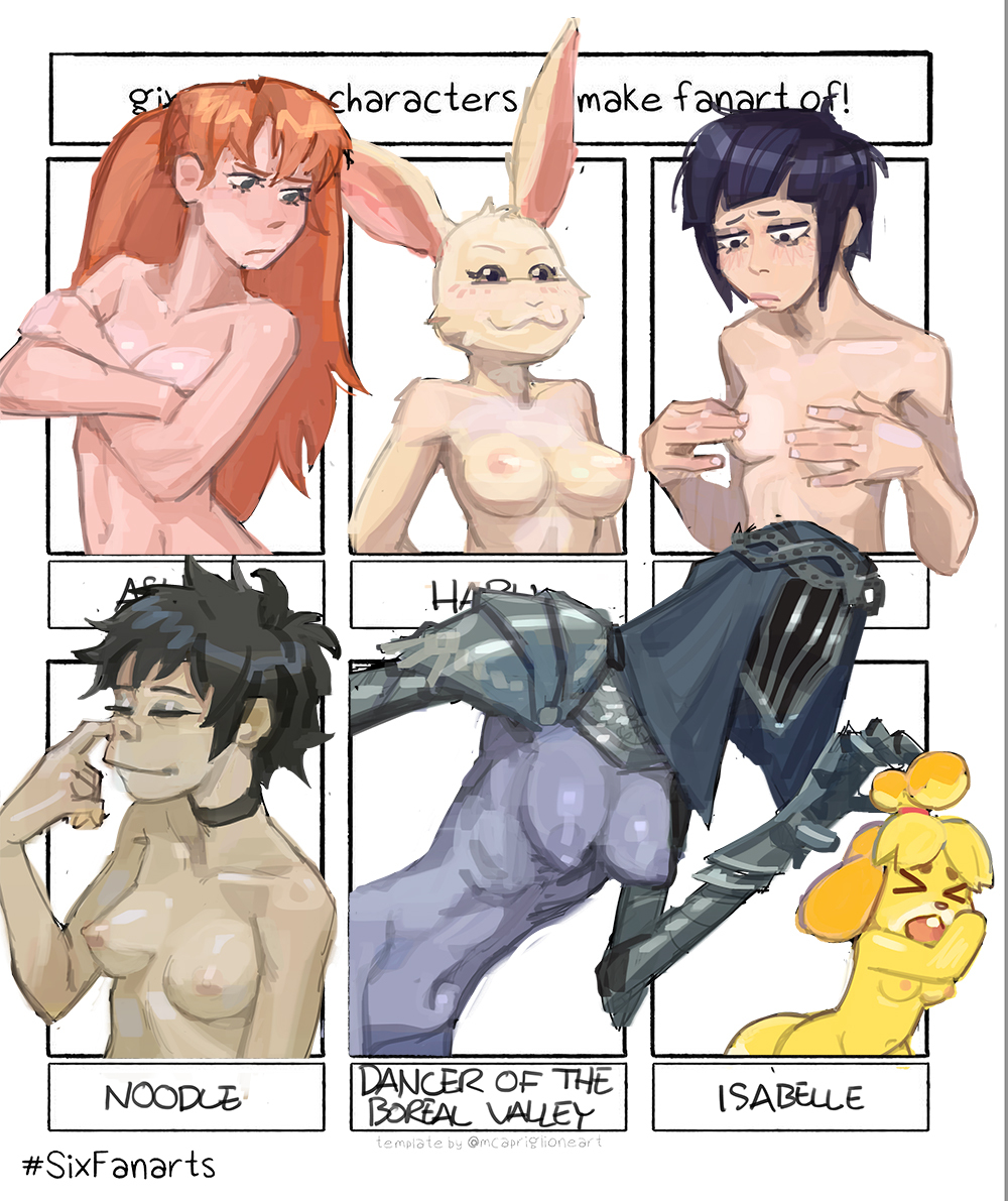 2021 :3 animal_crossing anthro asuka_langley_soryu beastars black_hair breast_envy breasts canid canine canis character_name choker crossed_arms crossover dancer_of_the_boreal_valley dark_souls domestic_dog domestic_rabbit dwarf_rabbit ears_up female fromsoftware frown fur gorillaz group hair hand_on_breast haru_(beastars) human isabelle_(animal_crossing) jewelry kyoka_jiro lagomorph larger_female leporid mammal mask meme mostly_nude my_hero_academia necklace neon_genesis_evangelion nintendo nipples noodle_(gorillaz) nude orange_hair oryctolagus peakbuns picking_nose purple_body purple_skin rabbit scared shih_tzu six_fanarts_challenge size_difference smaller_female text toy_dog video_games white_body white_fur yellow_body