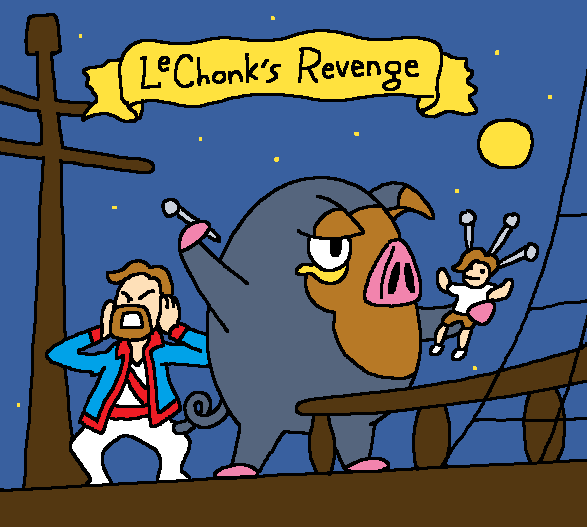 crossover domestic_pig guybrush_threepwood human keith_stack lechonk male mammal monkey_island moon night nintendo parody pin_(disambiguation) pok&eacute;mon suid suina sus_(pig) video_games voodoo voodoo_doll