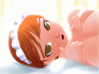 animated animated_gif bouncing_breasts breasts brown_eyes censored chou_aneki cum huge_breasts lowres maid orange_hair penis sex short_hair solo