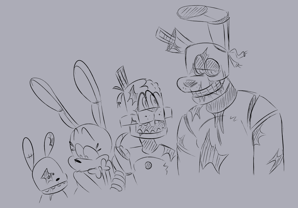 2021 age_difference animate_inanimate animatronic anthro bow_tie buckteeth button_(fastener) child claws closed_smile digital_drawing_(artwork) digital_media_(artwork) exposed_brain eye_contact five_nights_at_freddy's five_nights_at_freddy's_3 five_nights_at_freddy's_4 five_nights_at_freddy's_vr:help_wanted freckles freddy_fazbear's_pizzeria_simulator gesture glitchtrap gore group lagomorph larger_male leporid living_fursuit living_plushie long_ears looking_at_another looking_away machine male mammal notched_ear open_mouth plushie plushtrap_(fnaf) pointing pointing_at_self rabbit robot scottgames scraptrap_(fnaf) sharp_claws size_difference sketch skkortysoup smaller_male smile springtrap_(fnaf) stitch_(sewing) tall teeth video_games wire young