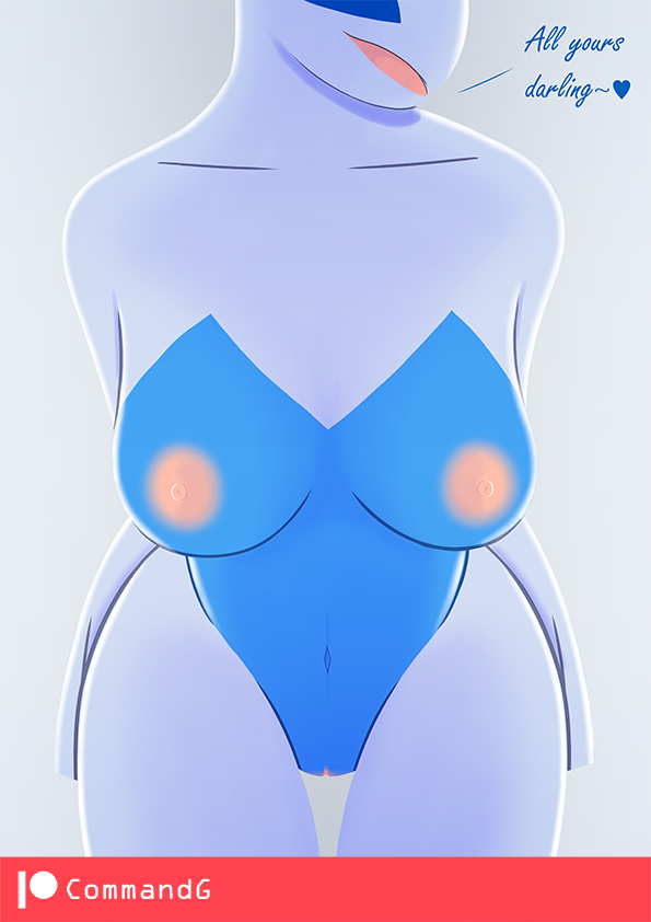 anthro anthrofied areola blue_body breasts colored commandg english_text female front_view genitals legendary_pok&eacute;mon lugia multicolored_body navel nintendo nipples nude open_mouth pink_areola pink_nipples pok&eacute;mon pok&eacute;mon_(species) pok&eacute;morph pussy shaded simple_background solo standing text thigh_gap two_tone_body video_games white_background white_body