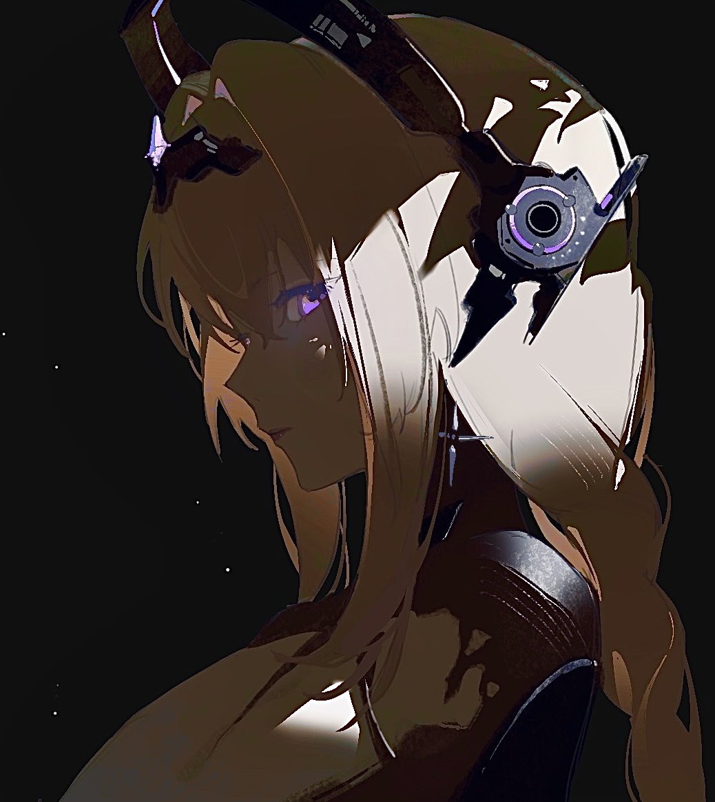 1girl bianca:_stigmata_(punishing:_gray_raven) bianca_(punishing:_gray_raven) black_background black_bodysuit blonde_hair bodysuit braid breasts circlet cleavage closed_mouth expressionless eyelashes glowing glowing_eyes hair_intakes high_collar hollning large_breasts light_particles lipstick long_hair looking_at_viewer makeup mechanical_arms punishing:_gray_raven purple_eyes red_lips simple_background single_braid solo upper_body