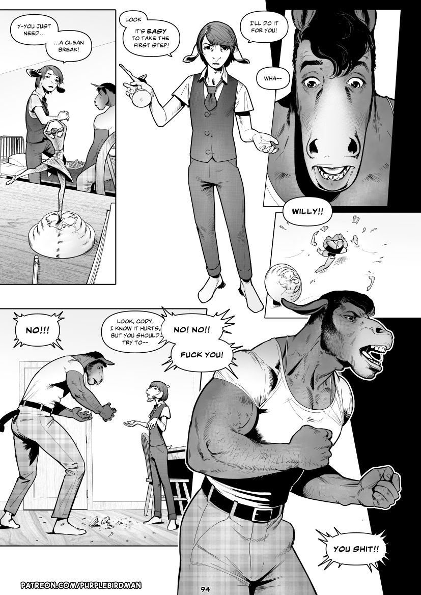 angry anthro argument ballerina ballet bed belt bottomwear bovid caprine chair chess clothed clothing cody_(falcon_mccooper) comic desk dialogue duo english_text equid equine falcon_mccooper figurine footwear fully_clothed furniture goat greyscale horn horse jewelry looking_back male mammal monochrome muscular muscular_anthro muscular_male necklace necktie pattern_bottomwear pattern_clothing plaid plaid_bottomwear plaid_clothing porcelain profanity scut_tail shocked_expression short_tail showing_teeth snarling socks table text topwear url vest william_(falcon_mccooper) yelling