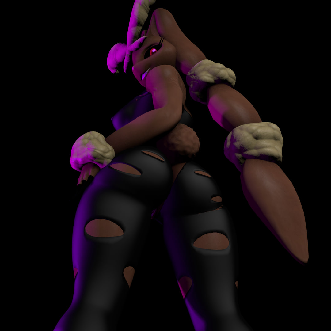 2024 3d_(artwork) anthro butt close-up clothing detailed digital_media_(artwork) female genitals lagomorph leggings legwear looking_at_viewer looking_back low-angle_view mammal mega_evolution mega_lopunny narayan nintendo pokemon pokemon_(species) portrait pussy rear_view smile solo standing