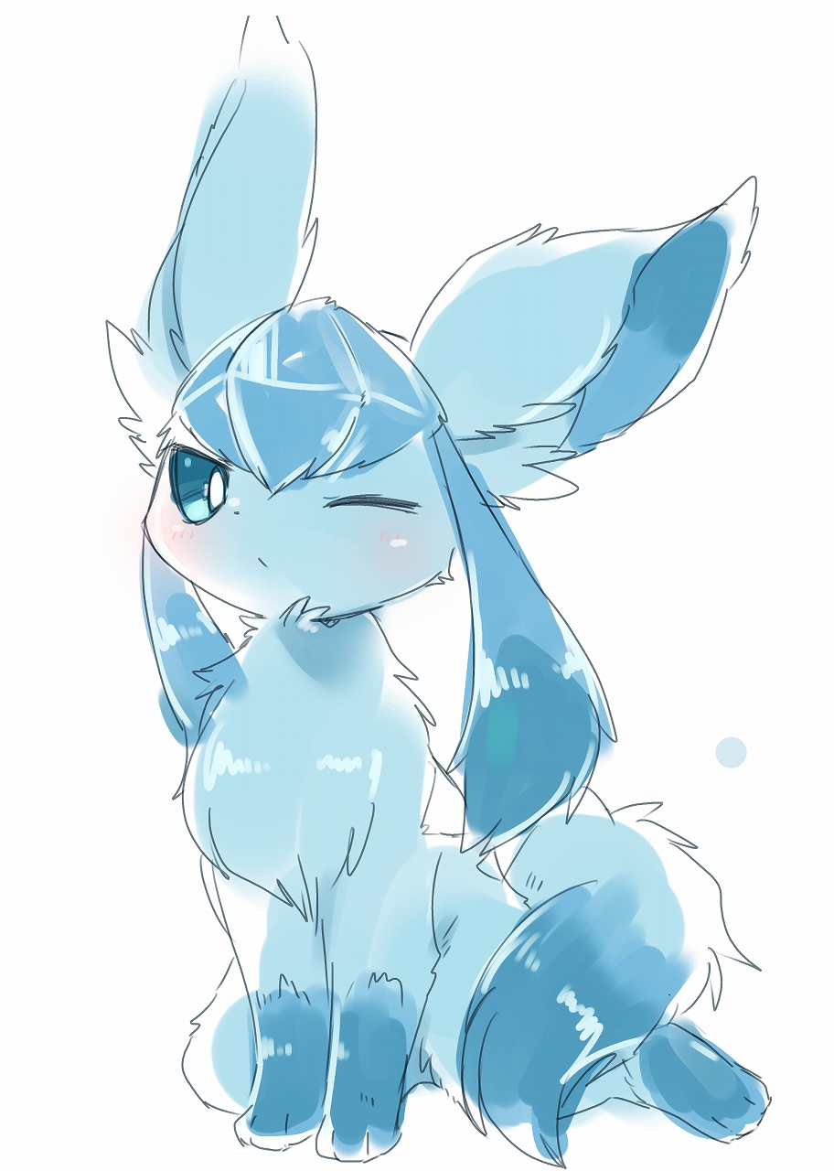 3_toes ambiguous_gender big_ears blue_body blue_ears blue_eyes blue_fur blue_hair blue_inner_ear blue_inner_ear_fluff blue_tail blush canid colored digital_media_(artwork) dipstick_tail eeveelution feet feral fluffy fluffy_chest fluffy_ears fluffy_tail front_view full-length_portrait fur glaceon glistening glistening_body glistening_fur hair hi_res inner_ear_fluff kemono leg_markings looking_at_viewer mammal markings monotone_ears multicolored_body multicolored_fur multicolored_hair multicolored_tail nintendo no_sclera one_eye_closed paws pigtails pok&eacute;mon pok&eacute;mon_(species) portrait pupils quadruped shaded simple_background sitting socks_(marking) solo suppainu tail_markings three-quarter_view toes tuft two_tone_body two_tone_fur two_tone_hair two_tone_tail video_games white_background white_pupils wink