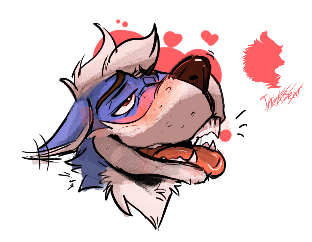 canid canine canis headshot looking_pleasured male mammal open_mouth sketch solo thekinkybear tongue tongue_out wolf