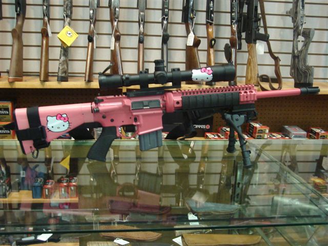 ar_15 assault_rifle gun hello_kitty rifle scope weapon what