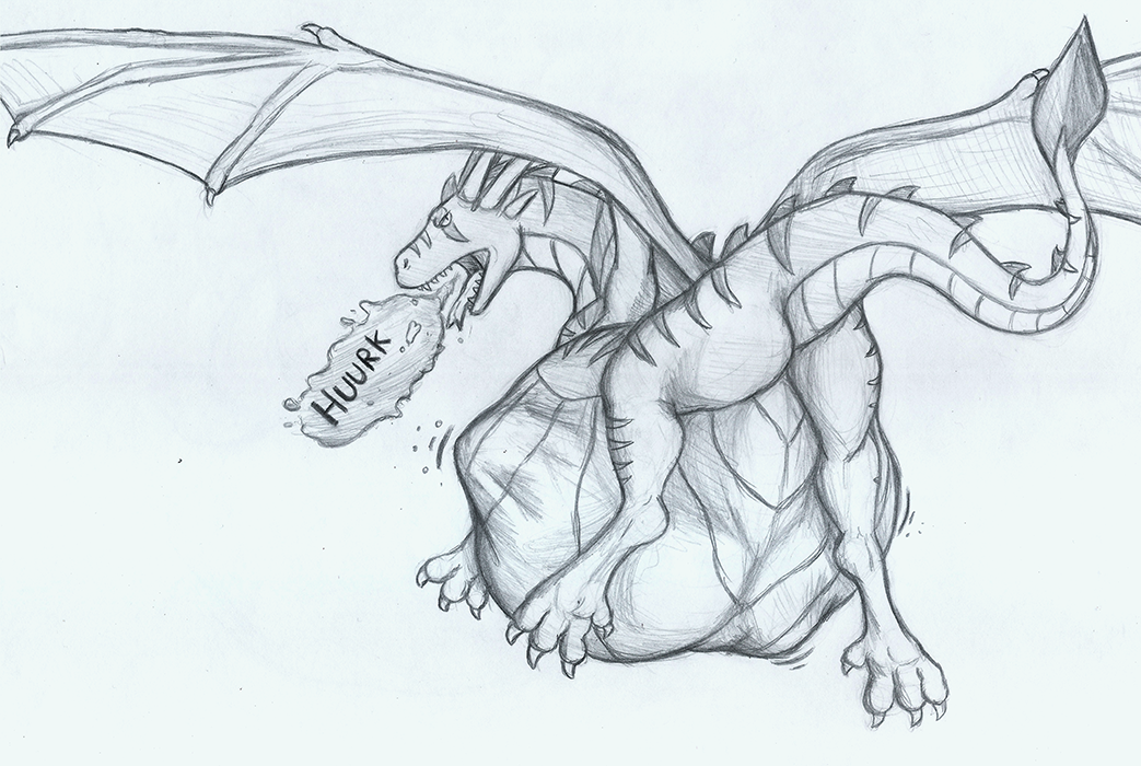 after_vore burping butt dragon featureless_crotch feral flying horn inferno_(gramzon) looking_at_viewer male paws scalie spade_tail thatgryphonguy tongue tongue_out traditional_media_(artwork) vore western_dragon wings