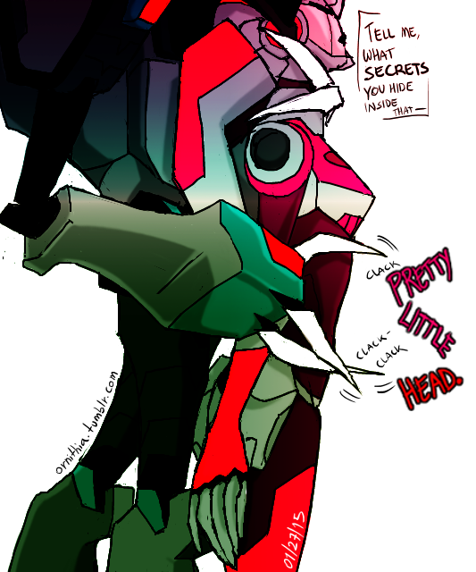 1boy 1girl arcee autobot breasts claws decepticon medium_breasts ornithia robot shockwave_(transformers) simple_background speech_bubble tall_male transformers transformers_animated white_background