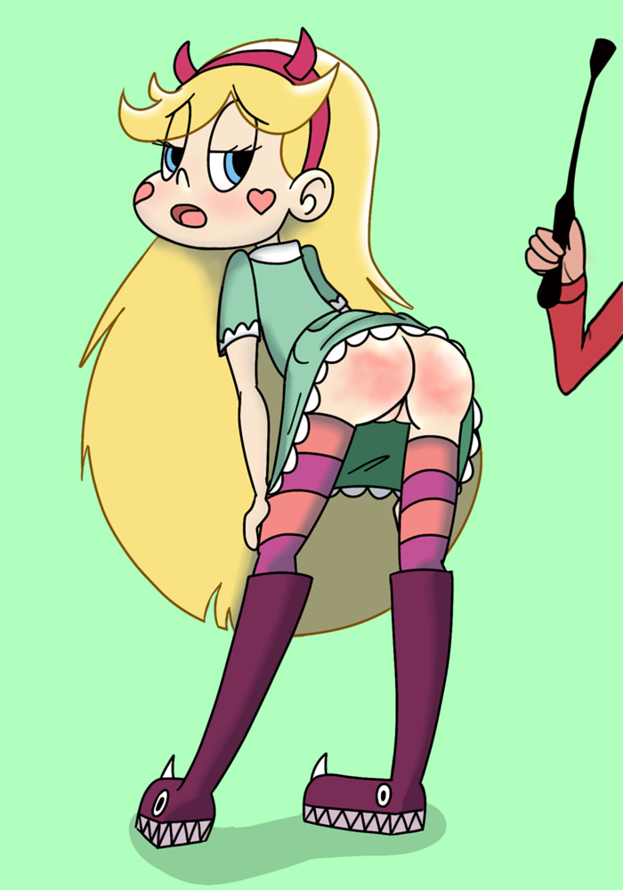 1girl ass blonde_hair non-web_source pantyhose riding_crop spanked spanking star_butterfly star_vs_the_forces_of_evil