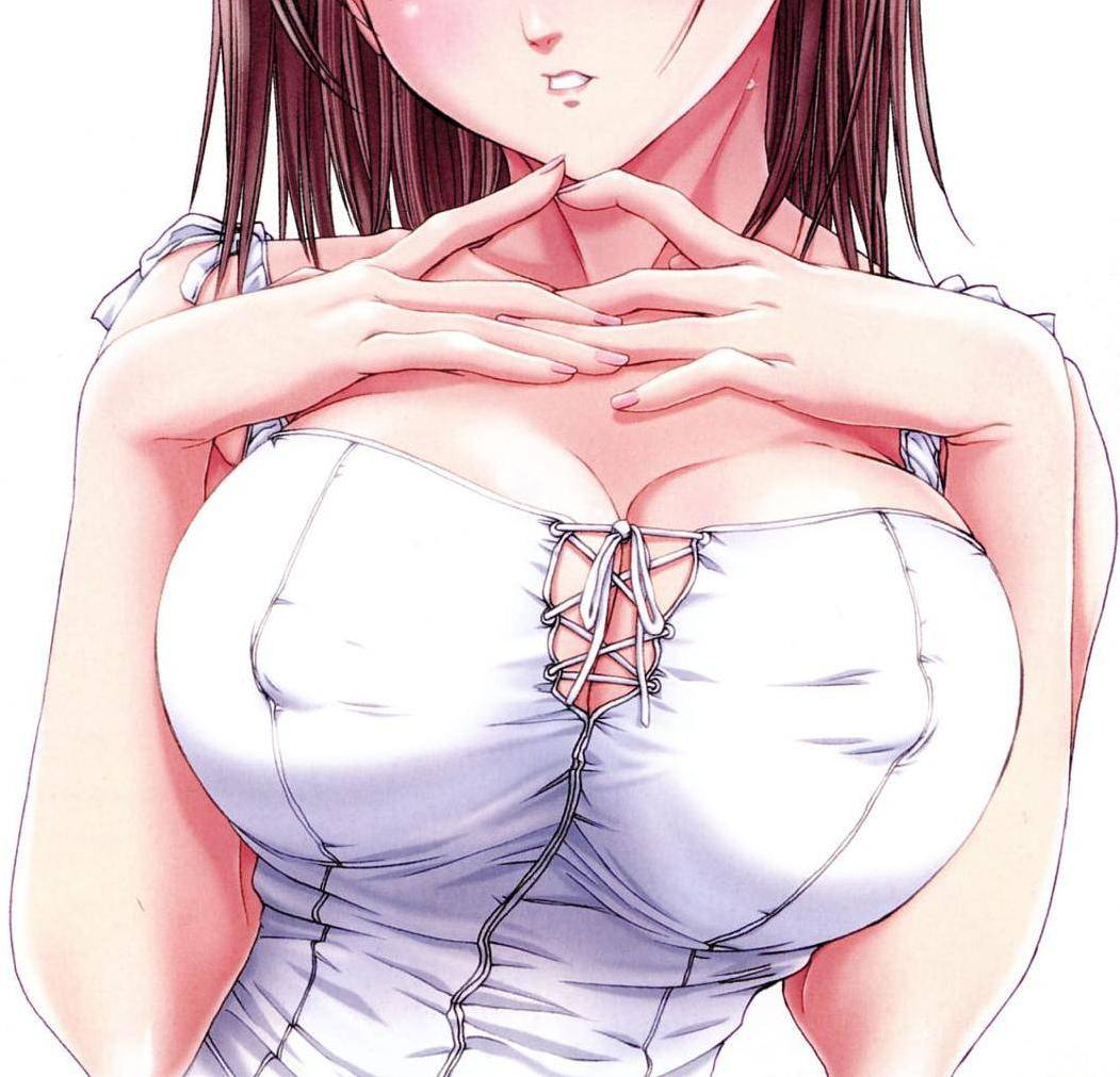blush breasts cleavage covered_nipples head_out_of_frame jpeg_artifacts large_breasts nanno_koto original solo