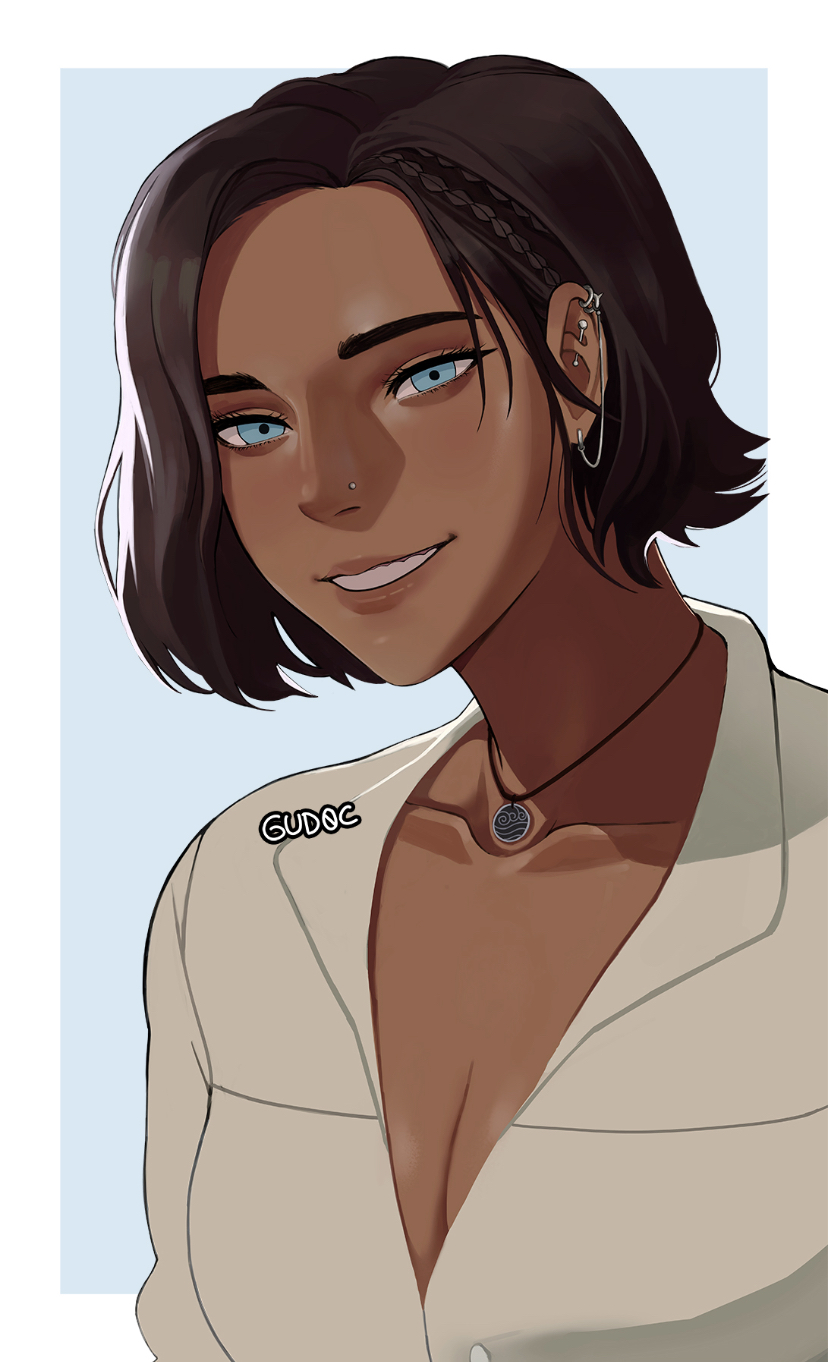 avatar_(series) blush dark-skinned_female dark_skin gud0c highres jewelry korra necklace non-web_source smile the_legend_of_korra