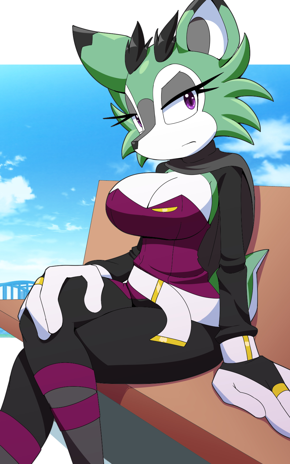 anthro archie_comics big_breasts breasts cleavage clothed clothing clove_the_pronghorn female hi_res kojiro-brushard mammal pronghorn purple_eyes sega solo sonic_the_hedgehog_(archie) sonic_the_hedgehog_(comics) sonic_the_hedgehog_(series)