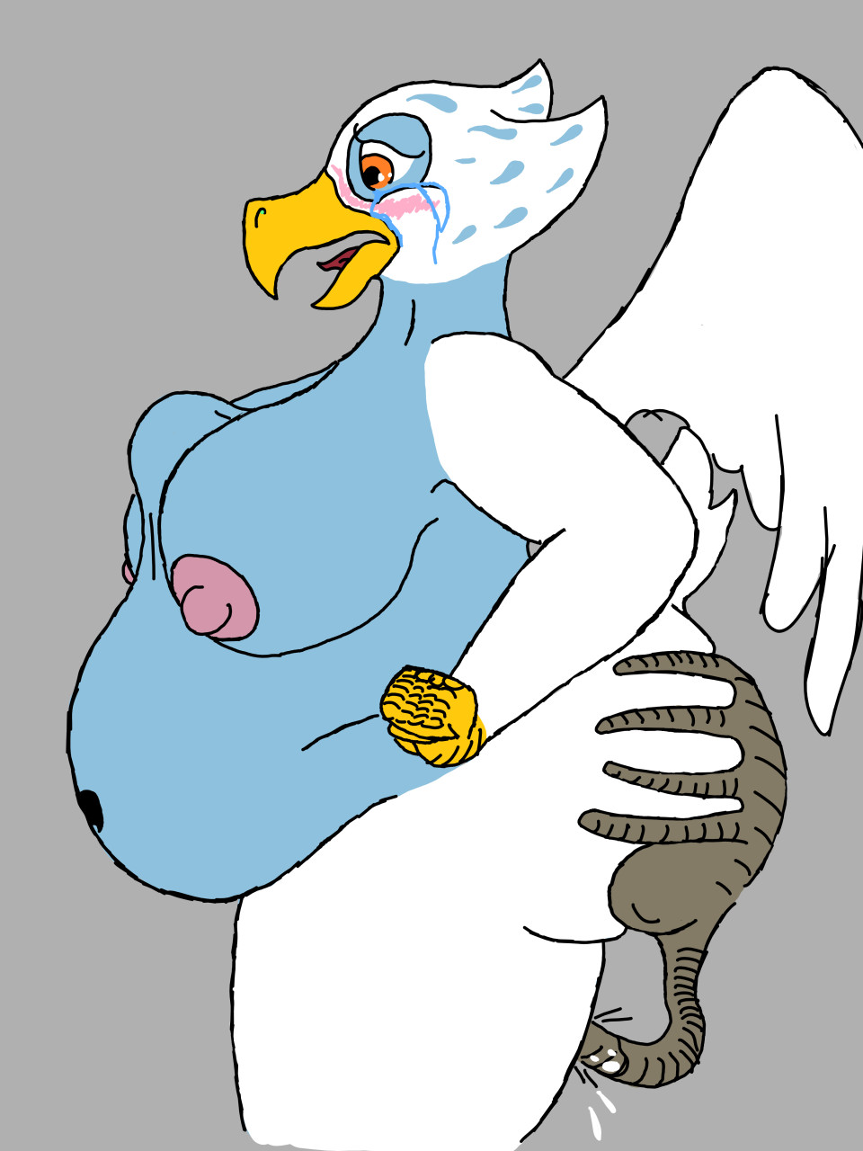 accipitrid accipitriform alien_(franchise) anthro avian big_breasts bird bodily_fluids breasts butthugger crying eagle eris_(legends_of_chima) facehugger female hi_res legends_of_chima lego overweight pectoral_bulge penetration solo tears veiled_lioness