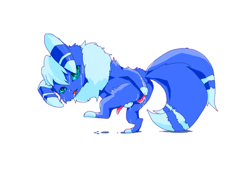 2014 2_tails alpha_channel anthro balls bent_over blep blue_body blue_eyes blue_fur bodily_fluids buri butt cum cum_on_balls cum_on_butt cum_on_face digital_media_(artwork) fluffy fur generation_6_pokemon genital_fluids genitals half-erect holding_leg leg_markings looking_at_viewer looking_back looking_back_at_viewer male markings meowstic multi_tail neck_tuft nintendo nude on_one_leg penis pokemon pokemon_(species) presenting side_view simple_background socks_(marking) solo standing striped_ears striped_markings striped_tail stripes tail tail_markings tapering_penis toe_markings tongue tongue_out transparent_background tuft
