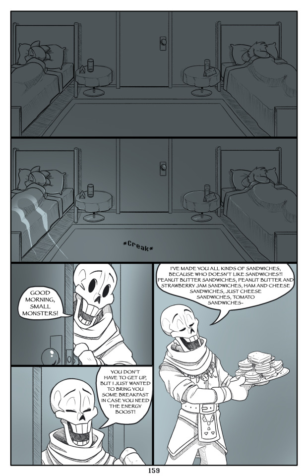 absolutedream asriel_dreemurr bone comic digital_media_(artwork) english_text humanoid monochrome monster_kid papyrus_(undertale) skeleton text undertale undertale_(series) video_games