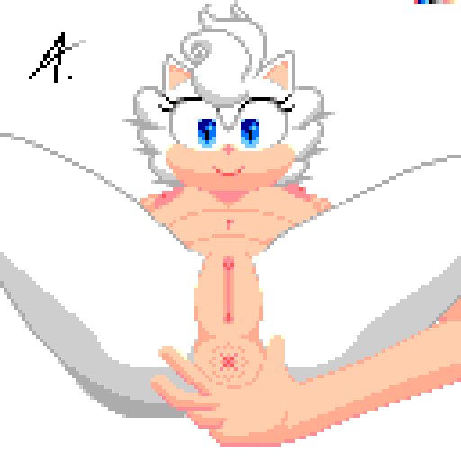 1:1 5_fingers a._(artist) anus areola blue_eyes breasts digital_media_(artwork) eulipotyphlan fan_character female fingers fur genitals hair hedgehog looking_at_viewer mammal navel nipples nude peach_pussy pixel_(artwork) presenting presenting_anus pussy sega shaded signature simple_background smile solo sonic_the_hedgehog_(series) sophie_(argento) spread_anus spreading white_background white_body white_fur white_hair