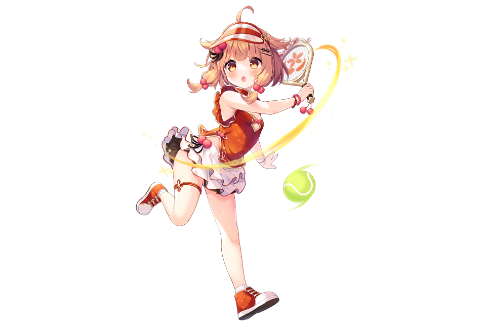 1girl ball blonde_hair blush flower_knight_girl hair_ornament hat hima_(flower_knight_girl) holding miniskirt official_art open_mouth shoes short_hair skirt tennis_ball yellow_eyes