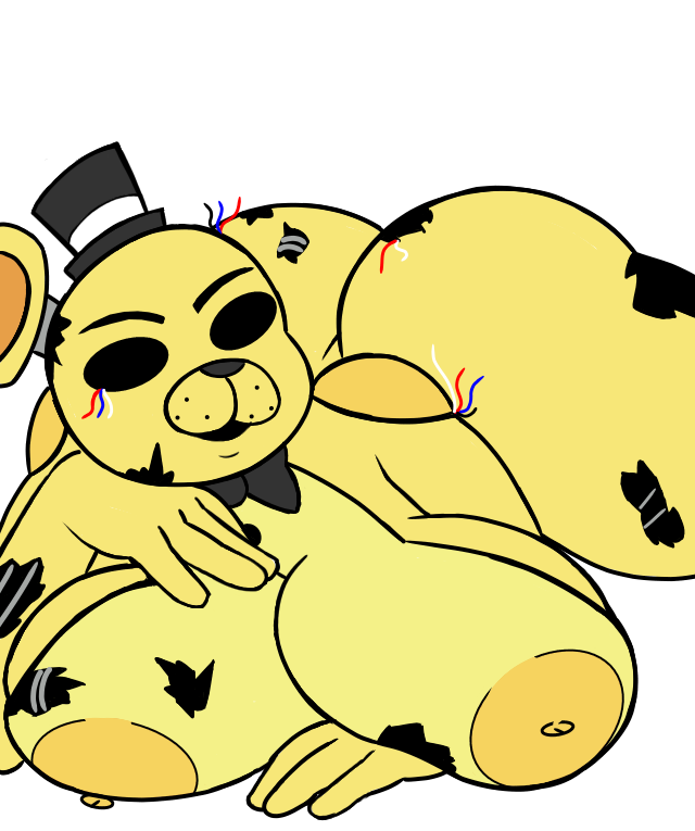 4_fingers alpha_channel animatronic anthro bjarru bow_tie breasts female fingers five_nights_at_freddy's golden_freddy_(fnaf) humanoid machine mammal robot scottgames ursid video_games void_eyes withered