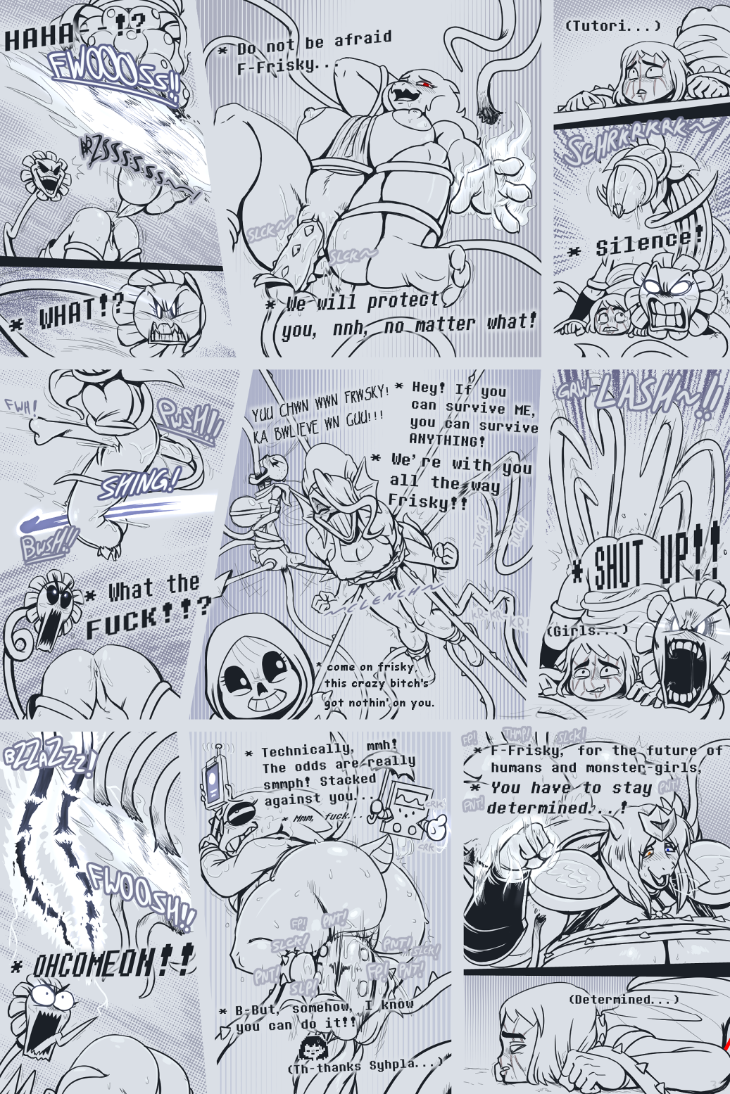 all_the_way_through alphys alternate_universe animated_skeleton anthro asgore_dreemurr bent_over big_breasts big_butt big_penis blush bodily_fluids bone boss_monster bottomless bound bovid breasts butt caprine cellphone clenching clothed clothing comic comic_(under(her)tail) crossgender curvy_figure double_penetration electricity elemental_creature english_text facial_scar female fire fish flora_fauna flowey_the_flower frisk_(undertale) frisky_(under(her)tail) genitals glowing glowing_eyes group hi_res human humanoid imminent_rape interrupted lizard male mammal marine papyrus_(undertale) peddles penetration penis phone plant reptile sans_(undertale) scalie scar sex sharp_teeth skeleton sweat tears teeth tempus_(under(her)tail) tentacle_sex tentacles text thewill toriel tutori undead under(her)tail undertale undertale_(series) undyne vaginal vaginal_penetration vein video_games vines voluptuous