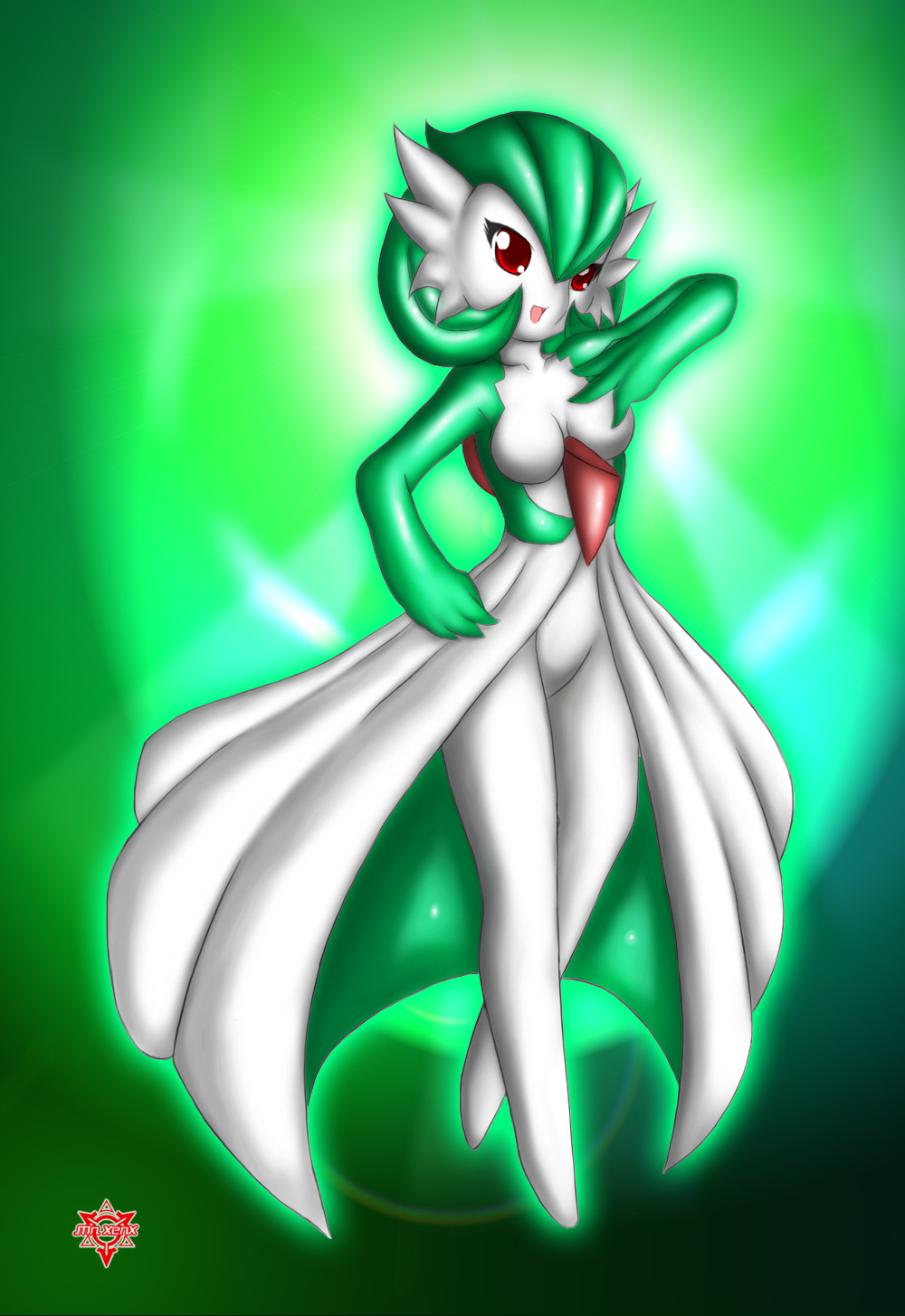 cleavage furry gardevoir mn_xenx pokemon pokemon_furry smile