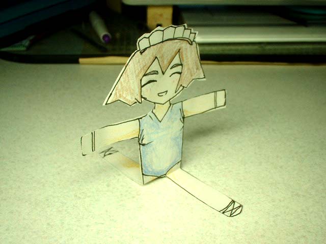 flat_chest futaba_channel hiratai-san maid nijiura_maids papercraft photo real split splits