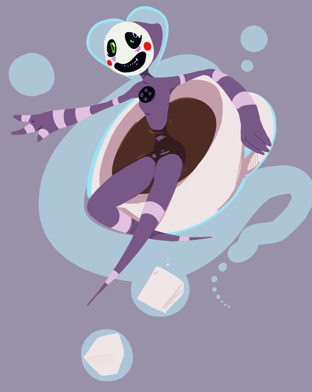 ambiguous_gender animate_inanimate beverage blush container cup doll five_nights_at_freddy's five_nights_at_freddy's_2 gglloooopp green_eyes hi_res hollow_eyes humanoid liquid living_doll looking_at_viewer marionette_(fnaf) not_furry purple_body scottgames simple_background sitting smile smiling_at_viewer solo striped_body stripes sugar sugar_cube tea video_games