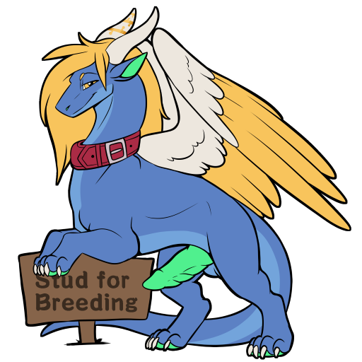 1:1 alpha_channel blue_body collar dragon feathered_wings feathers genitals horn knot male mane penis solo symrea telegram_sticker wings yellow_eyes