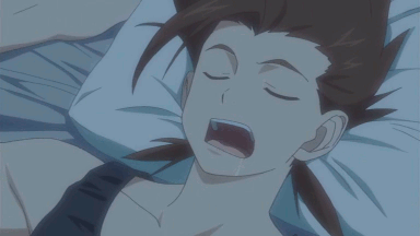 animated animated_gif bed brown_hair drooling eyes_closed gif lloyd_irving lowres male male_focus open_mouth pillow saliva short_hair sleeping solo tales_of_(series) tales_of_symphonia