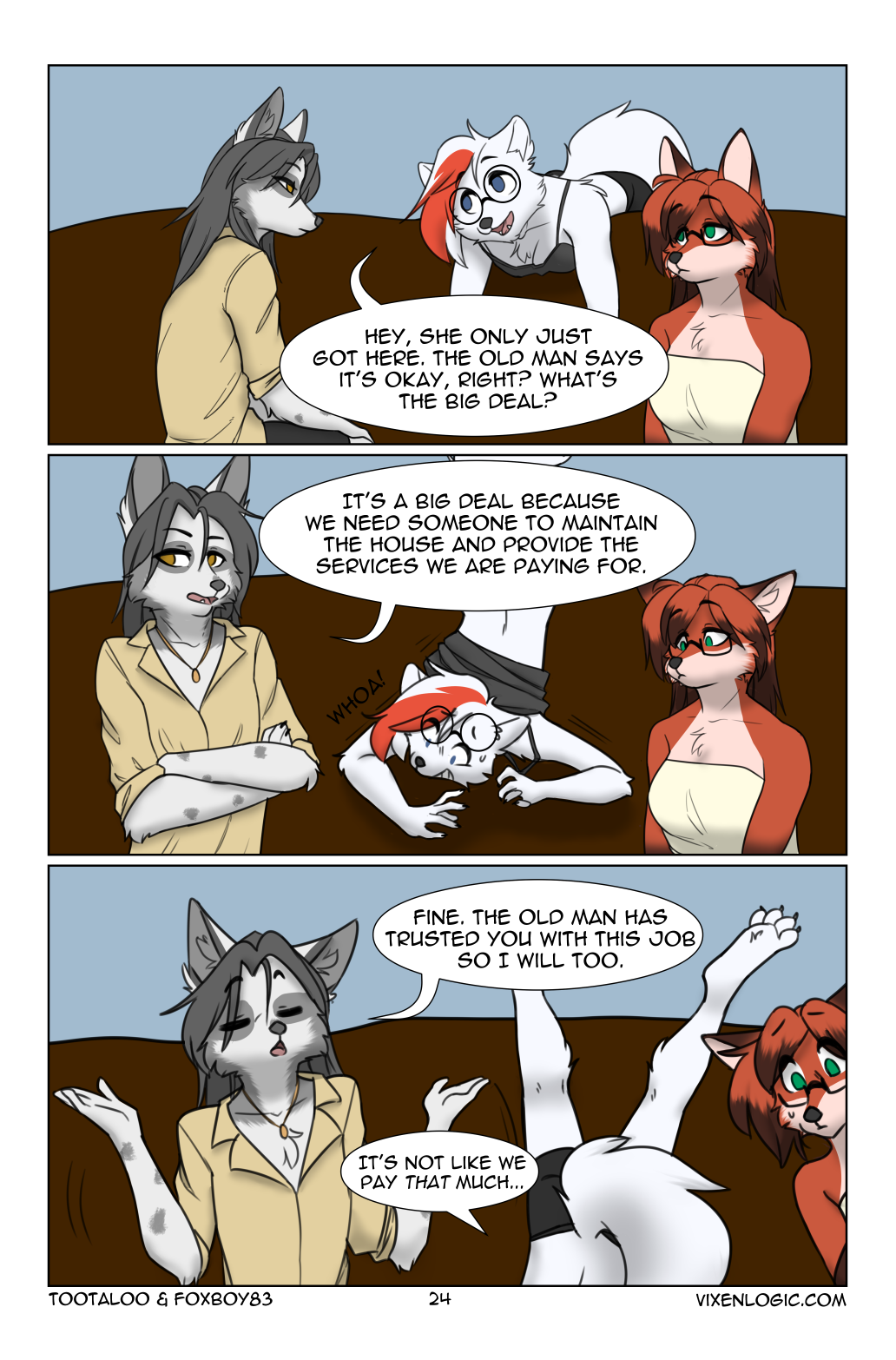 arctic_fox arctica canid canine comic female fox foxboy83 hi_res mammal marble marbled_fox red red_fox tootaloo vixen_logic