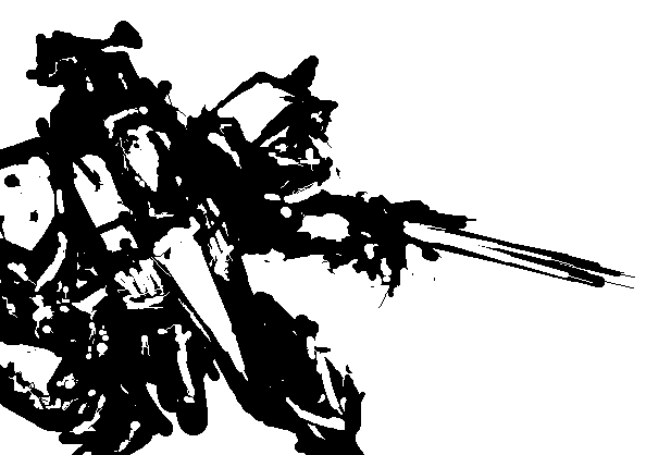 armored_core armored_core_4 from_software laser_blade mecha monochrome wasabikarasi