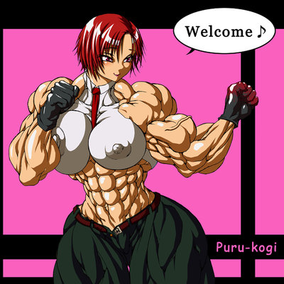 1girl abs biceps breasts extreme_muscles fatal_fury female king_of_fighters kof lowres muscle muscles muscular muscular_female purukogi purukogi_(plasma_beach) snk solo vanessa