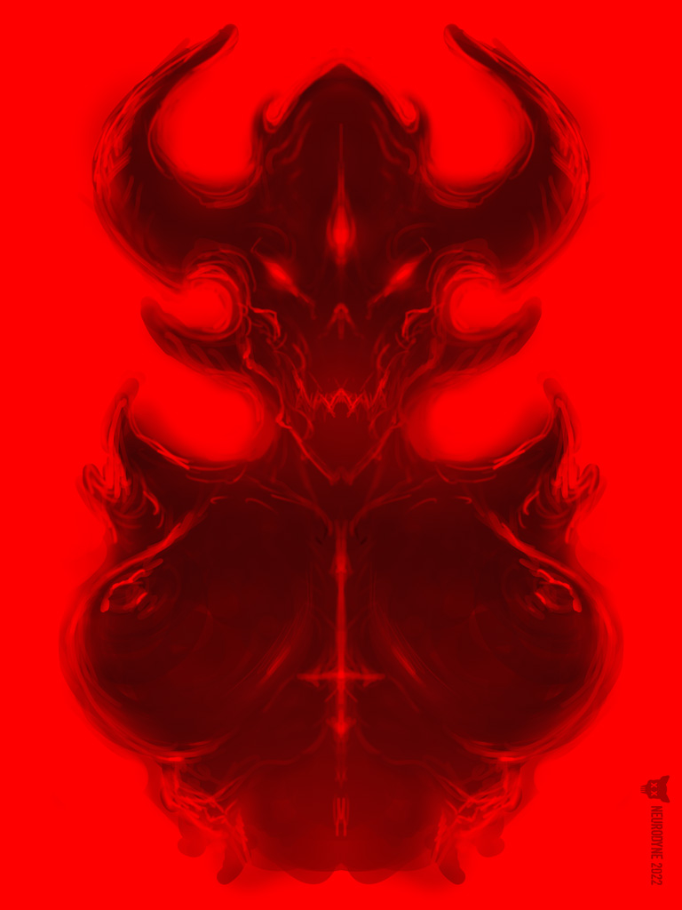 anthro bone demon female hell humanoid neurodyne occult red_glow satan satanic skull solo