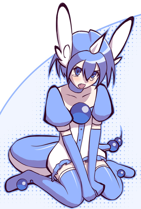 0peko blue_eyes blue_hair blush dragonair personification pokemon