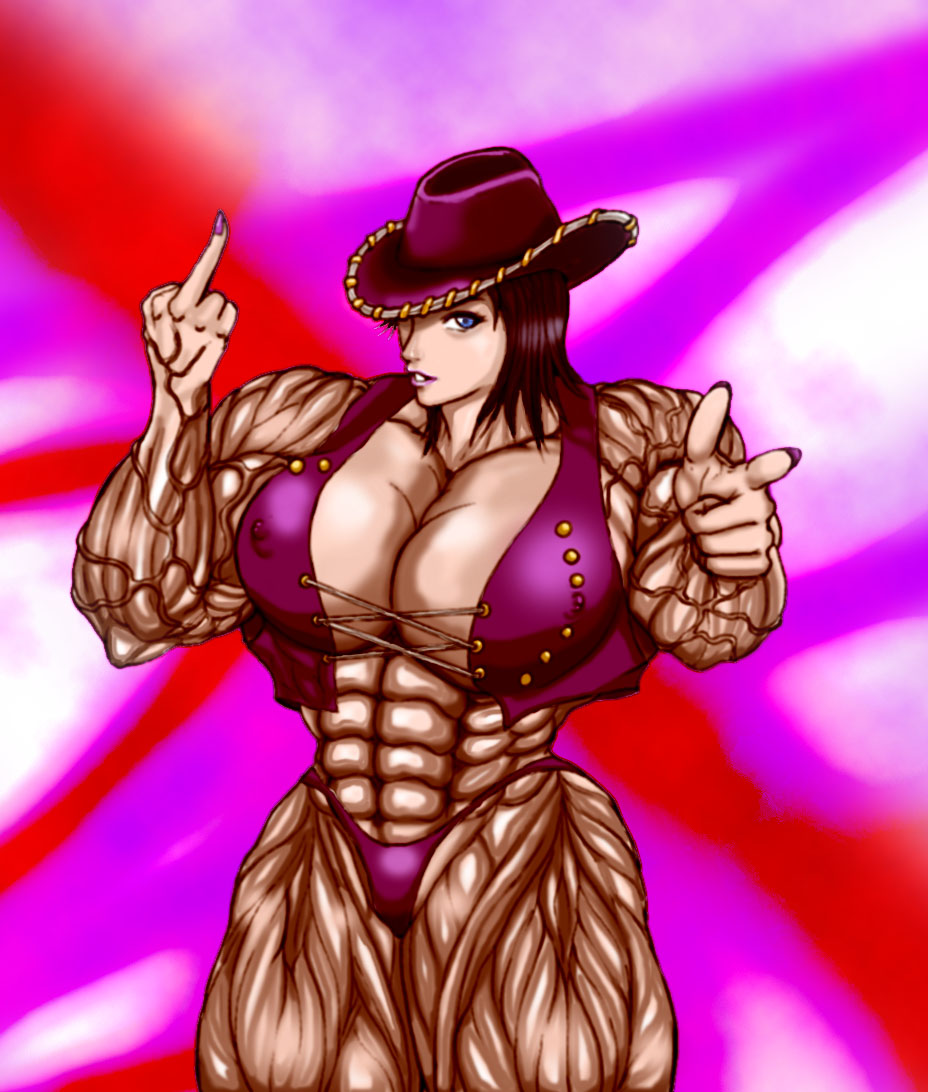 abs bikini breasts cowboy_hat extreme_muscles female hat muscle muscles muscular nico_robin one_piece swimsuit veins