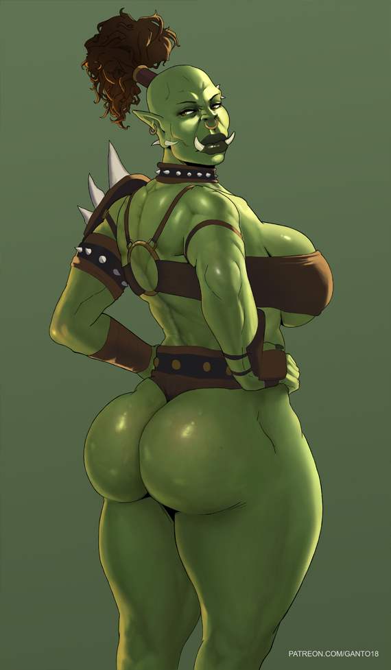 2016 armor big_breasts big_butt breasts butt clothed clothing female ganto18 huge_butt humanoid not_furry orc skimpy solo unconvincing_armor