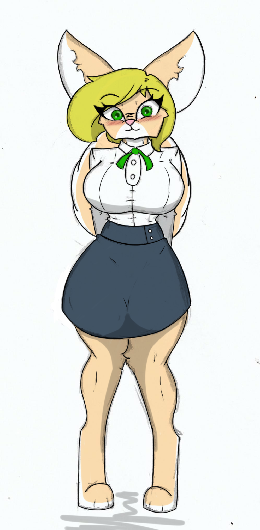 anthro big_breasts blush breasts fan_character female fluffy fluffy_tail hi_res nana pace-maker small_waist solo thick_thighs