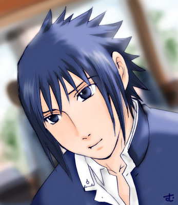 black_eyes black_hair face indoors lowres male_focus mutsumix naruto school_uniform solo uchiha_sasuke
