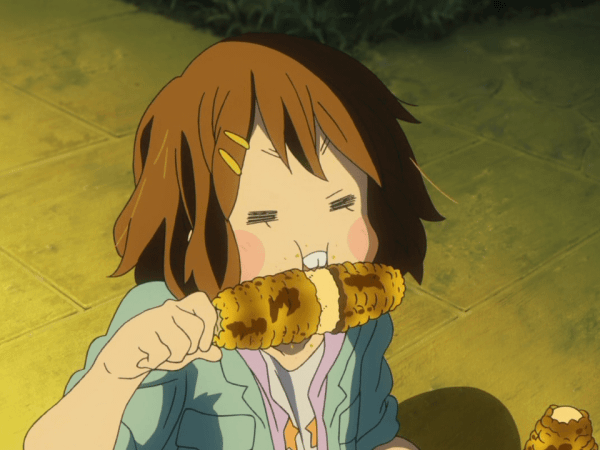 =_= animated animated_gif cap corn eating gif hirasawa_yui k-on! screencap