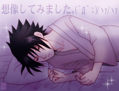 black_hair closed_eyes eyes_closed gradient gradient_background lowres male_focus mutsumix naruto sleeping solo uchiha_sasuke