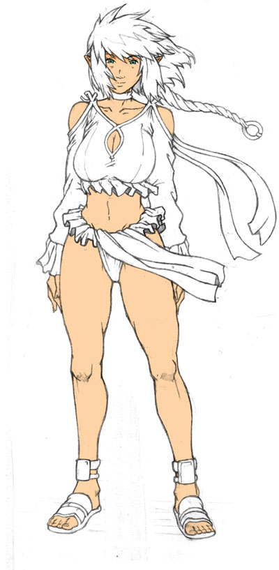 alternate_costume alternate_outfit cloth ears elf pointy_ears sketch