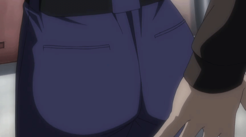 1girl animated animated_gif ass ass_focus ass_grab close-up from_behind grabbing grabbing_from_behind groping hands head_out_of_frame hetero ikkitousen ikkitousen_great_guardians pants pov pov_hands ryomou_shimei screencap solo_focus surprised