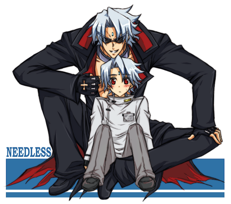 adam_blade needless open_clothes open_shirt red_eyes shirt sunglasses time_paradox white_hair