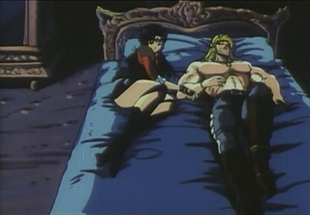 80s bed blonde_hair boots cap m.d._geist male man manly muscle oldschool shirtless vaiya woman