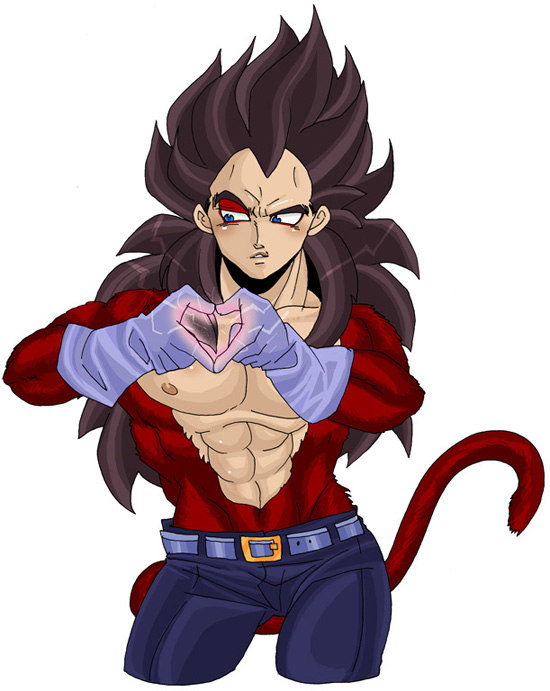 blue_eyes brown_hair dragon_ball dragon_ball_gt dragonball_gt heart male male_focus muscle vegeta