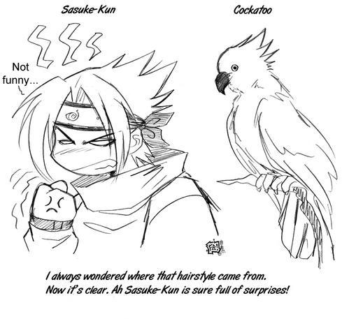 angry bird cockatoo comparison english funny hard_translated lowres mad monochrome naruto translated uchiha_sasuke