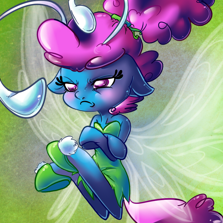 2014 antennae_(anatomy) blue_body blush breezie_(mlp) clothed clothed_feral clothing crossdressing crossed crossed_arms crossover digital_media_(artwork) disney dress ears_down equid eyelashes fairy feral flying friendship_is_magic frown glare green_clothing green_dress grumpy hair hasbro hooves insect_wings male mammal my_little_pony peter_pan pink_eyes pink_hair pivoted_ears seabreeze_(mlp) solo tinker_bell_(disney) unimpressed wings zahruna